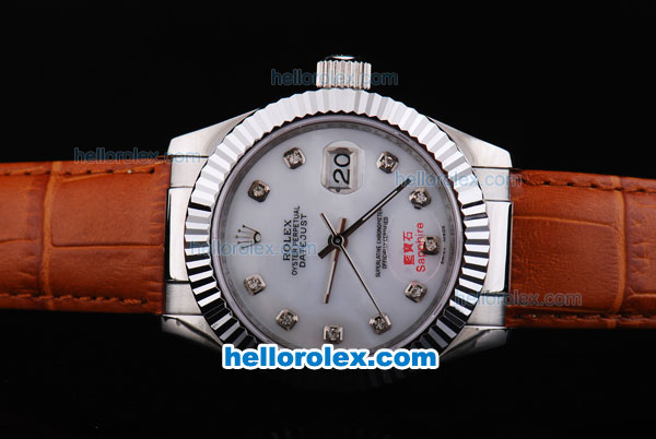 Rolex Datejust Working Chronograph Automatic Movement with White Dial and Diamond Marking - Click Image to Close